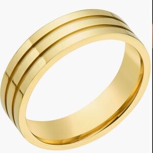 Adornia
Men's Water Resistant
Grooved Three Line Ring Gold